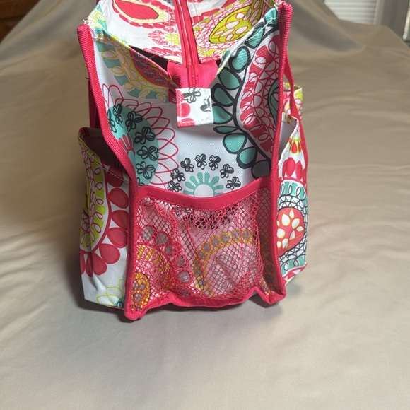 Colorful Thirty-One Organizing Zip Utility Tote in Citrus Medallion Pattern NWOT - Picture 5 of 12
